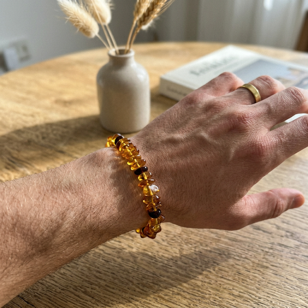 Bracelet Ambre Obscure Baroque