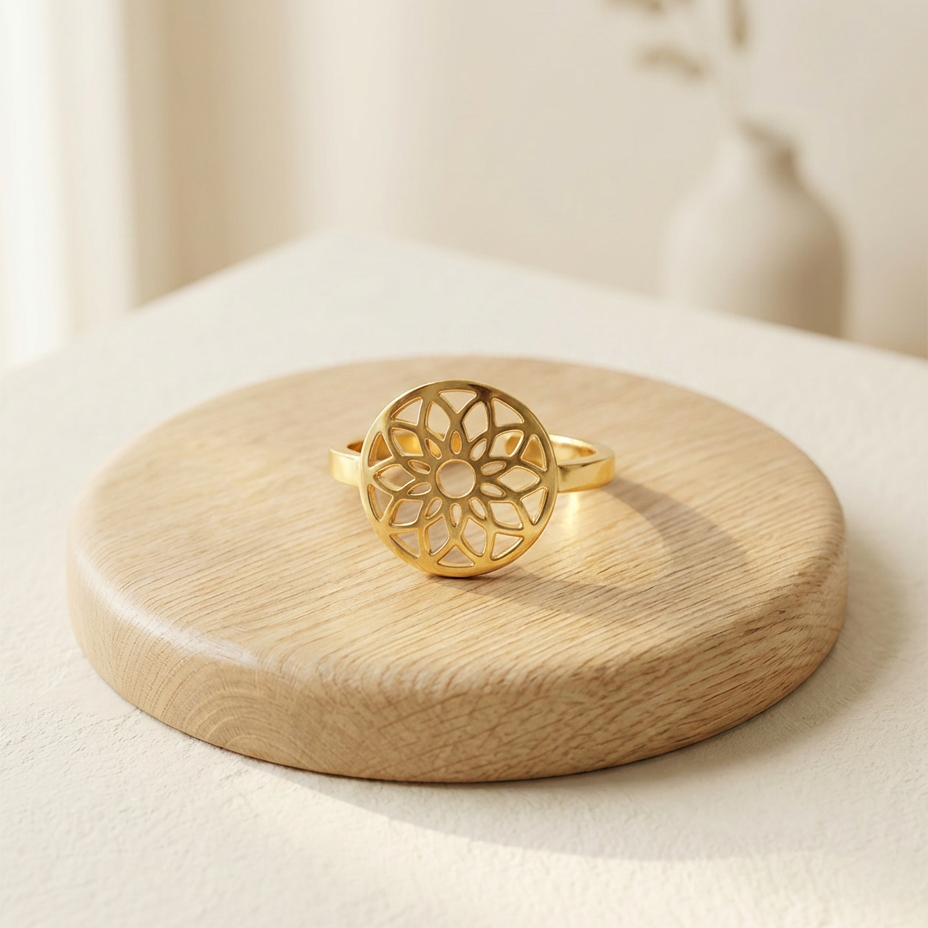 Gold-Plated Sunflower Ring