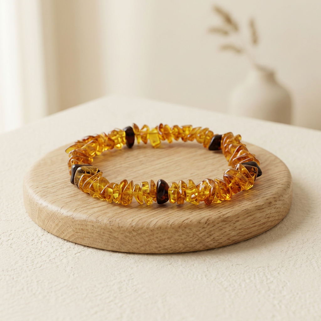 Bracelet Ambre Obscure Baroque