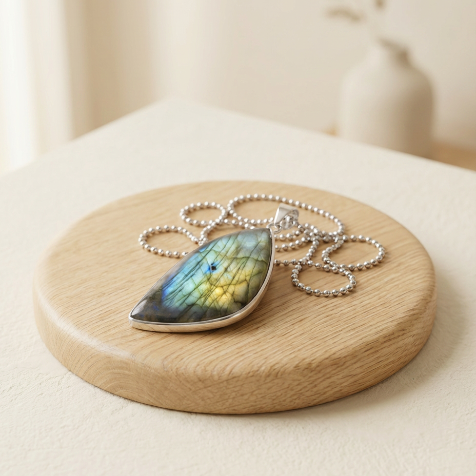 Collier Pendentif Labradorite
